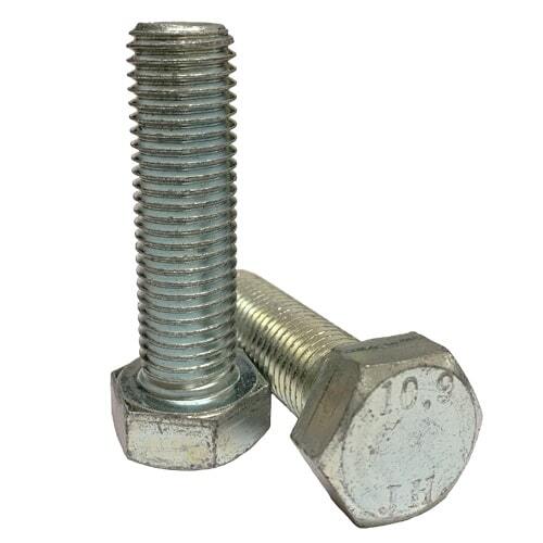 10MHC202570ZFT M20-2.5 X 70 mm  Hex Cap Screw. Coarse, Gr. 10.9, DIN 933 (FT), Zinc